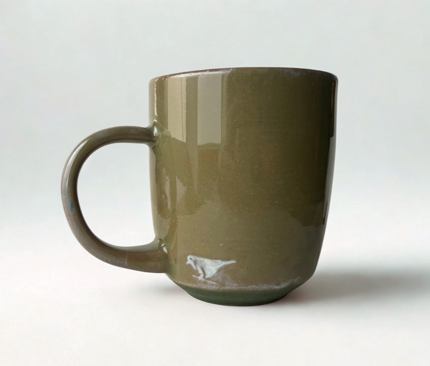 Dark Green Mug with Bird
