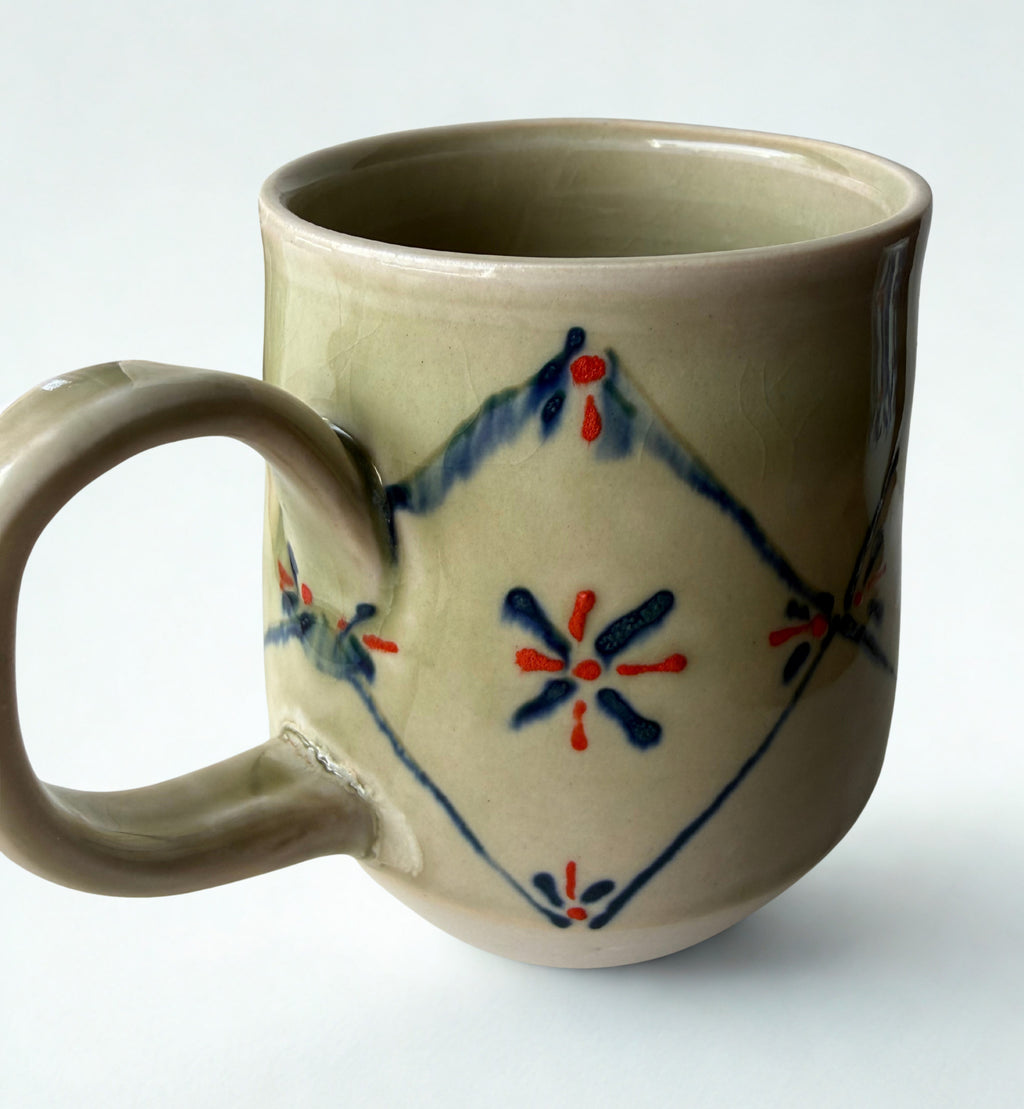 Green Celadon with Dimond Pattern