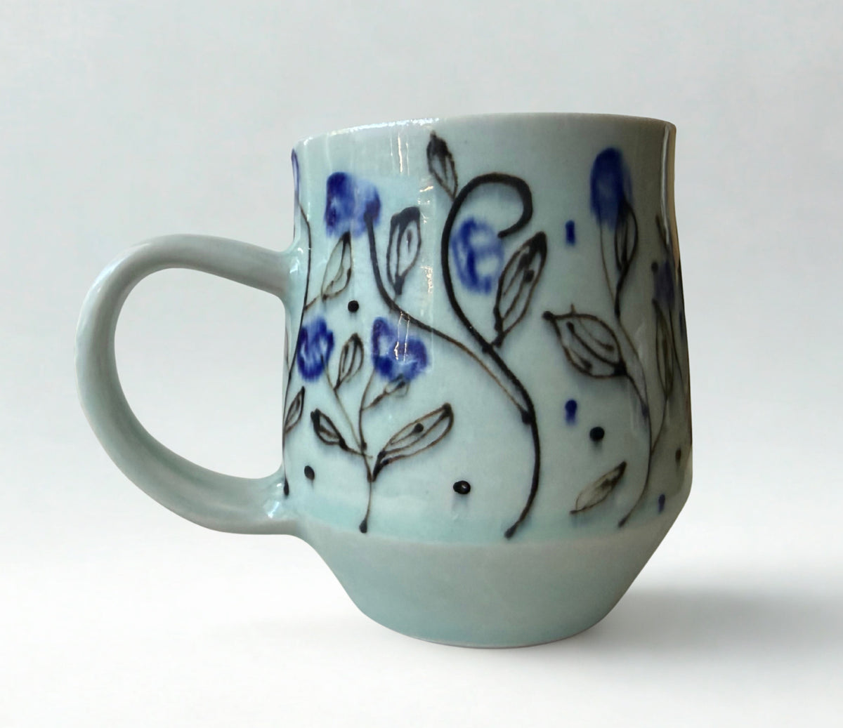 Blue Watercolor Flower Mug