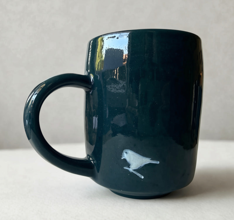 Dark Teal Mug w/ Bird